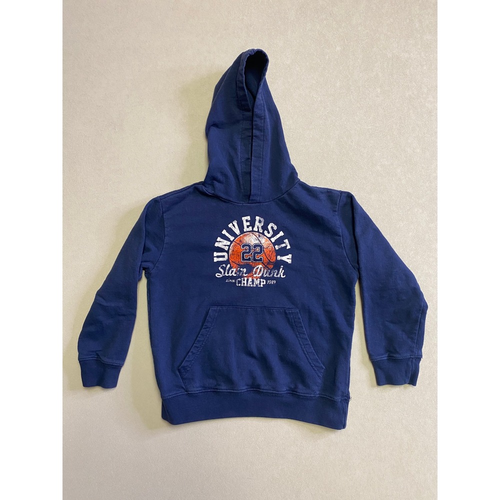 The Childrens Place Boys Navy Blue Basketball University Hoodie Size 5/6 S/P